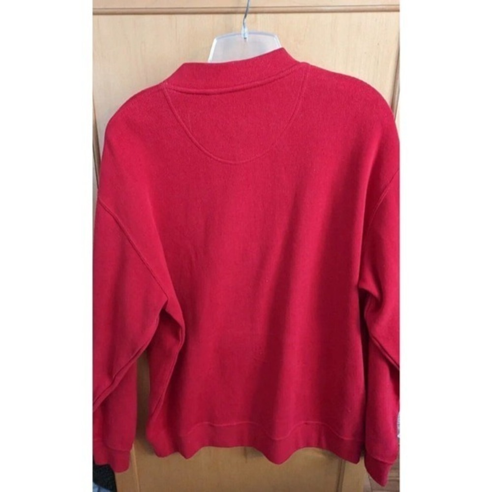 Orvis Mens 1/4 Button Pullover Casual Red Sweatshirt Sz L -xl cotton - Picture 2 of 5